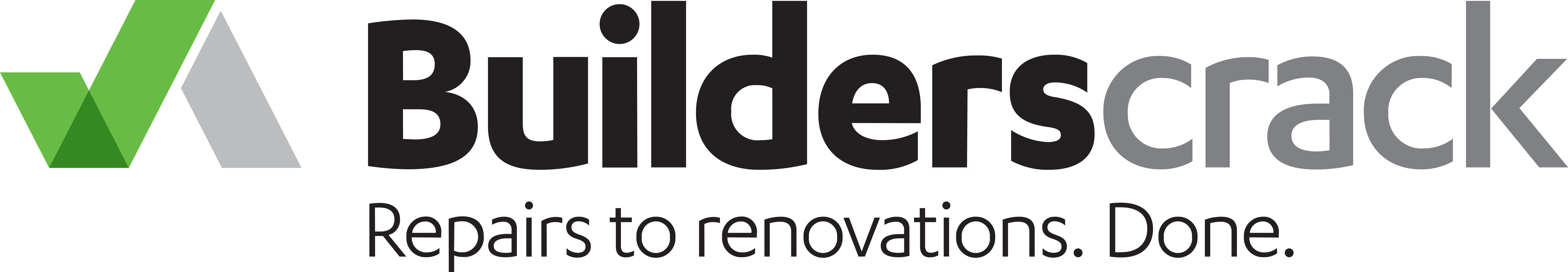 Builderscrack branding with the words 'Repairs to renovations. Done.'